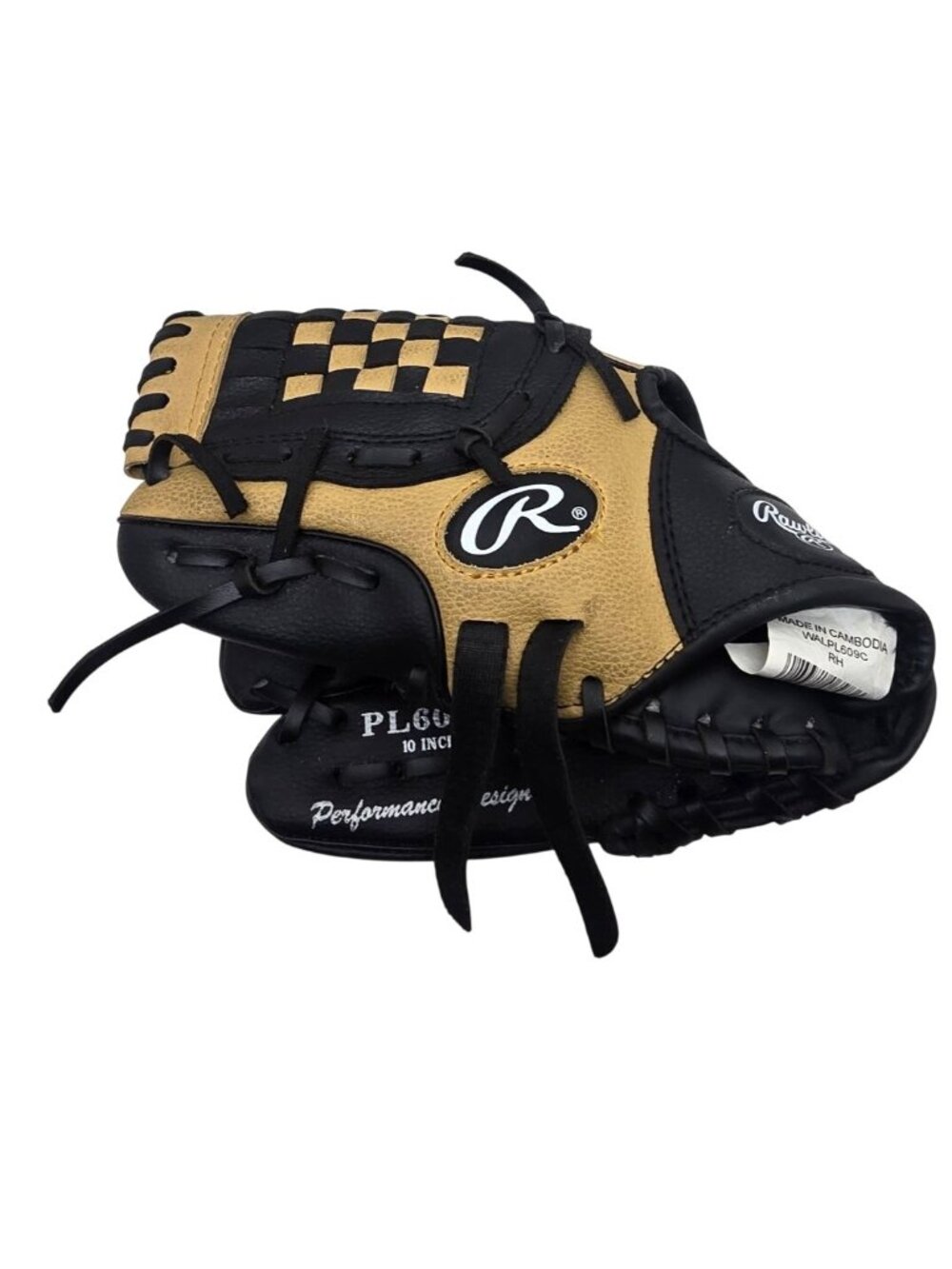 Rawlings Players Series 10-Inch Youth Baseball Glove PL609C Black & Tan Basket-W